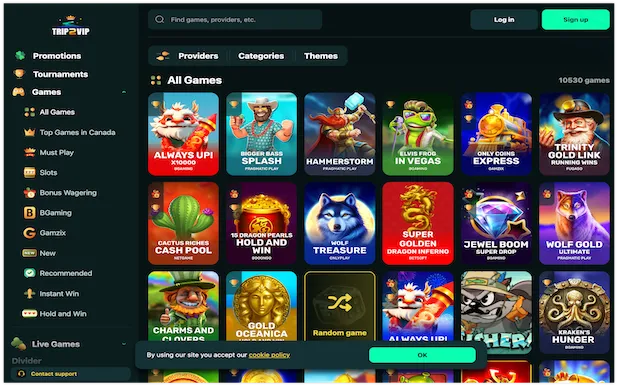 Trip2Vip Online Casino: Game Library at a Glance
