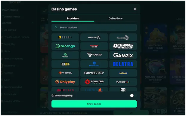 Confirmed Game Providers